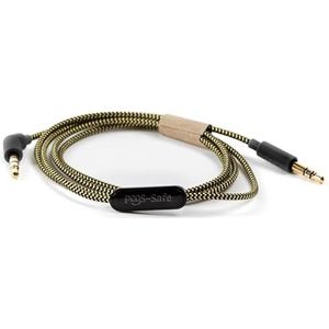 POGS -Safe-Turtle-audiokabel, 3,5 mm audiokabel, hoofdtelefoon The Turtle, volumebegrenzing 85 dB, geïntegreerde Safe-technologie, geïntegreerde microfoon, 1 meter anti-tangle-textielkabel