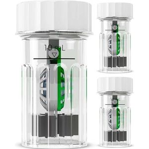 SPORTS WORLD VISION 3PC Waterstofperoxide contactlensdoos Gemakkelijk mee te nemen | Ventilatie ingebouwd in dop | Universele beschermhoes, tonvormige contactlensreinigingscontainer dagelijks gebruik