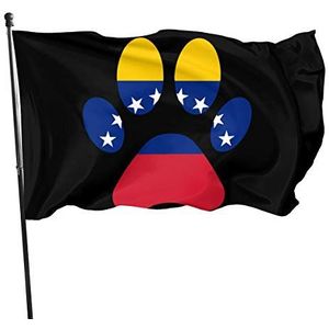 Vlaggenlijn Vlaggen Venezuela Vlag Hond Poot, Piraat Vlag Enkele Kant Bunting Polyester Opknoping Wimpel Voor Binnenshuis Decoraties Outdoor 90X150cm