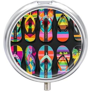 Ronde pillendoos 3 compartimenten draagbare medicijnpillendoos één maat pillendoos voor zakpillenorganisator en vitaminecontainers voor reizen