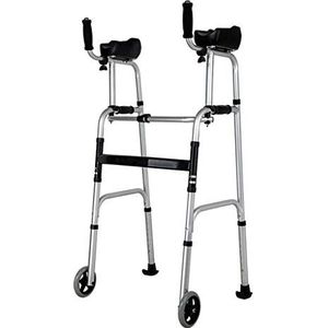 Staande revalidatie volwassen rollator katrol met zitting dik aluminium gehandicapte vierbenige revalidatie extra rollator kruk (kleur: met zitting) Decoration