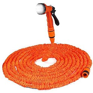 25ft/50FT/100FT/200FT Tuinslang, voor auto uitbreidbare tuinslang irrigatie 7 in 1 mondstuk met connector (kleur: oranje, maat: 53,3 m)