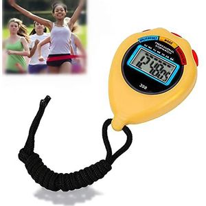 Professionele sporttimer, elektronische sporttimer, sportief, elektronische stopwatch voor hardlopen/zwemmen (geel)