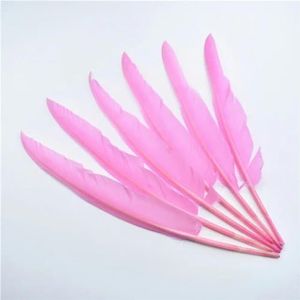 10 stks/partij gekleurde kalkoenveren eend vleugelveer ambachten 25-30 cm 10-12 ""witte pluimen handwerkaccessoires bruiloft decoratie-roze