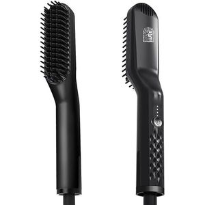 Odenson Beard Straightener stijlborstel met draad voor baard, verwarmingskam voor baardverzorging en styling