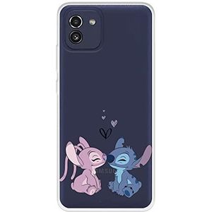 Beschermhoes voor Samsung Galaxy A03, officieel gelicentieerd product van Lilo & Stitch Angel & Stitch, transparant, ter bescherming van je mobiele telefoon