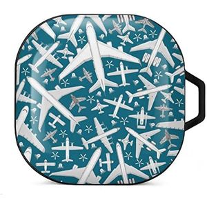 Vliegtuig Vliegtuig Vliegtuig Jet Oordopjes Case Compatibel met Samsung Hard Shell Beschermende Cover Case Zwart-Stijl