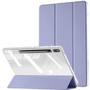 Tri-fold Stand Tablet Case Geschikt for Samsung Galaxy Tab S6 Lite 10.4 inch Tab S7 Plus S7 FE S8 Plus 12.4 inch Case(Purple,Tab S6 Lite 10.4inch)