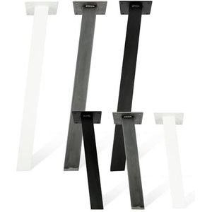 4x Natural Goods Berlin STANDAARD Legs vierkante metalen tafelpoten massief | tafelframe vierkant | tafelonderstel | tafelonderstellen stabiel | 5 mm bodemplaat | DIY meubelpoten (schuin - 72 cm (schrijf-/eettafel), zwart)