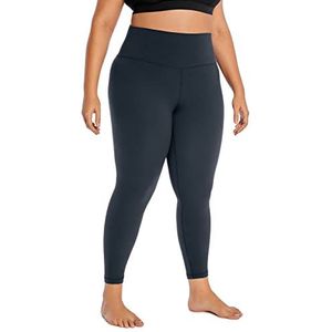 CRZ YOGA Butterluxe Plus Size Leggings voor Vrouwen 25 Inches met Hoge Taille Botery Zachte Workout Spandex Yoga Broek 3X 4X echte marine 1X