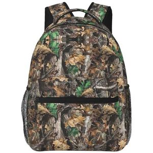 EdWal Koude Boom Camouflage Print Lichtgewicht Casual Rugzak College Schooltas Laptop Dagrugzak, Voor Reizen Zakelijk Werk, Zwart, Eén maat