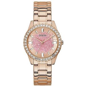 GUESS Dames sport glitter & kristal 38mm horloge, Roségoud, GLITTER BURST