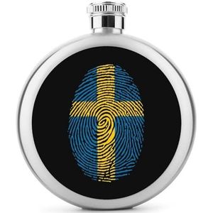Zweden Vlag Vinger Rvs Wijnfles voor Mannen Vrouwen Fles Draagbare Drank Fles voor Bruiloft Reizen