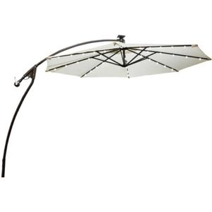 Parasol Terras Parasol Tuin 9.8ft Solar LED Patio Outdoor Paraplu Hangende Cantilever Paraplu Offset Paraplu Gemakkelijk Open Aanpassing Met LED-verlichting Parasol Balkon Parasol Strand (Color : E,