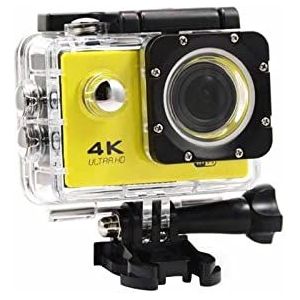 Actiecamera, Mini Sport Action Camera WiFi Ultra HD 4K 1080P 16 Megas Video Recorder Waterdicht DVR Camcorder Helmet Video Recording Cameras(Giallo)
