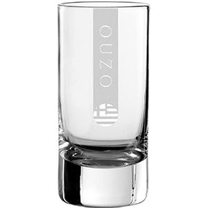Ouzo kleine glazen (5 cl 6 x | 5 maten beschikbaar) set van 6 | 5 cl borrelglazen glas | vaatwasmachinebestendig | Ouzoglas met gravure 6 stuks