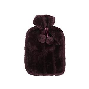DieffematicRSD Warmwaterkruik Warmwaterkruikhoes 2 liter zacht imitatiepluchebont Leuke warmwaterkruikhoes Warmwaterkruikhoes Waterfles Softcover voor (Color : Purple)
