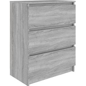 vidaXL Dressoir 60x35x76 cm bewerkt hout grijs sonoma eikenkleurig, kast, opbergkast, bijzetkast, wandkast, houten kast, opslagkast, kasten