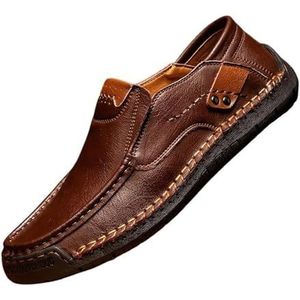 Men's Slip On Shoes Wide Toe Casual Comfortable Loafer Shoes Sneaker (Color : Brown, Size : EU 42)