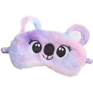 Pluche Anime Oogmasker Slapen Leuke Koala Kinderen Slaap Masker Cartoon 3D Oogdekking Oogblinddoeken Reizen Oogband Schaduwsteun Ooglap (Paars, 1 ST)