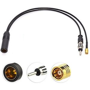 Eightwood DAB-splitter DAB-antennesplitterkabel SMB-antennesplitter Din Female naar Din Male naar SMB Cable Car Radio RG174 30 cm voor AM/FM DAB + Radio Pioneer Clarion Kenwood Alpine JVC