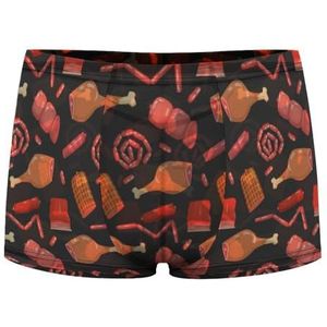 Verschillende Vleesproducten Heren Boxer Slips Sexy Shorts Mesh Boxers Ondergoed Ademend Onderbroek Thong