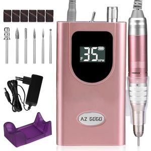 Nagelvijl, AZ GOGO 35.000 RPM Elektrische Nagelknipper Set voor Acryl-, Gel- en Natuurlijke Nagels, Elektrische Nagelvijl, Nagelknipper, Nail Drill, Draagbare en Professionele, Instelbare Snelheid