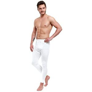 Moraj Heren lange onderbroek leggings thermische broek mannen functioneel ondergoed 1600-001, wit, XL