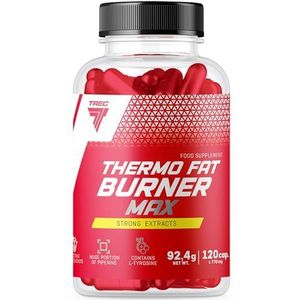 TREC Nutrition Thermo Fat Burner Max 120tab - Boost Metabolisme, Natuurlijk Thermogeen Complex met Guarana, Groene Koffie, Witte & Groene Thee - L-Carnitine & Chroom voor Effectieve Gewichtsbeheersing