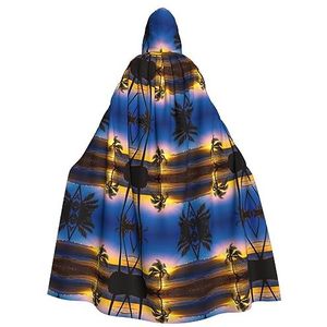 DEXNEL Hawaii Beach 150 cm Hooded Cape Unisex Halloween mantel voor duivel heks tovenaar Halloween cosplay dress up