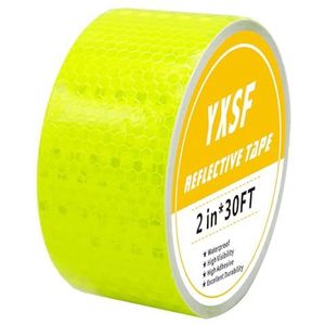 YXSF Reflecterend Zelfklevend Plakband Fluorescerend Geel - 5 cm x 10 m Waterdicht (Hoge Zichtbaarheid) voor Veiligheidsdoeleinden