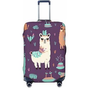 WSOIHFEC Griezelig alpaca patroon Print Bagage Cover Elastische Wasbare Koffer Cover Anti-Kras Bagage Case Covers Reizen Koffer Protector Bagage Mouwen Voor 18-32 Inch Bagage, Zwart, L