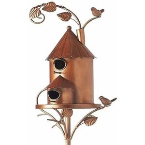Metalen vogelnest duif papegaai huis rustieke vogel huis beugel vogelkooi tuin patio zigzag kunst outdoor decor geschenk vogel benodigdheden (kleur: E)