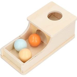 Montessori Coin Ball 2 in 1 Drop Box Object Permanence Box voor Baby's, Kleuters van 6 Tot 24 Maanden, Helpt Bij Handoogcoördinatie, Sensorische Training en Kleurcognitie (Doel