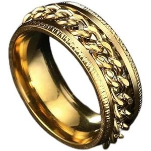 Ringen voor mannen spinnen titanium roestvrij staal kleurrijk Spinner draaibare ketting sieraden-13-KBR226