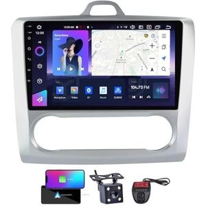 Android 13 QLED Autoradio voor Ford Focus 2 Mk 2 2004-2011 - Ingebouwde DSP/Carplay/Android Auto - Camera + DVR - 9 inch 2 Din - Stuurbediening - FM AM RDS DAB Radio - BT 5.0(B,NF-4)