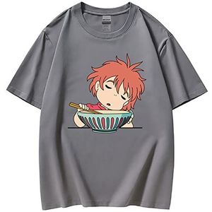 xhomeshop Anime Ponyo T-shirts Ponyo on the Cliff Korte Mouwen Pullover Ponyo Sousuke Zomer T-shirts Leuke Ponyo Fans Kleding
