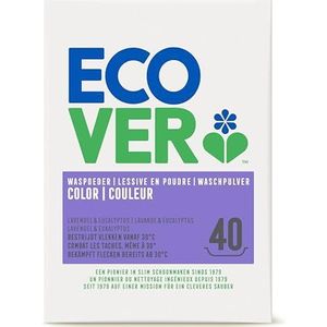 Ecover Color Waspoeder concentraat lavendel (3 kg/40 wasbeurten), kleurwasmiddel met plantaardige ingrediënten, wasmiddel poeder voor natuurlijk zuivere kleurwas, 3 kg