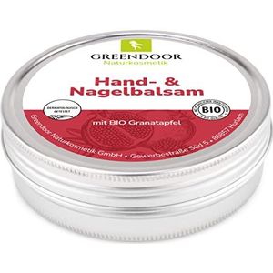GREENDOOR Handbalsem voor zeer droge huid met biologische granaatappel & avocado-olie, 75 ml, natuurlijke cosmetica handbalsem zonder minerale olie, 4-voudig zuiniger dan handcrème, nagelbalsem