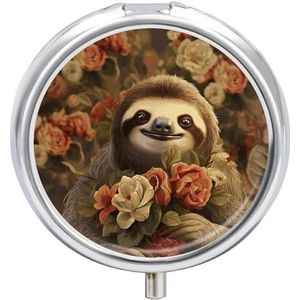 Pillendoosje Reizen Pil Organizer Grappige Luiaards Gedrukt Leuke Pillendoos Handige Pillendoos Geschikt om in zakken en zakken te worden geplaatst