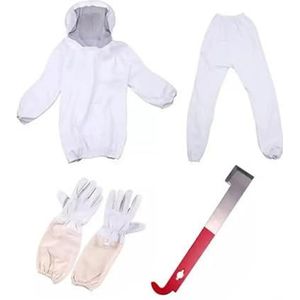 Bijenpak, Witte spleten bijenteeltkleding Professionele bijenbescherming Bijenteeltpak met handschoenen en bijenkorfreedschap Bijenteeltaccessoires
