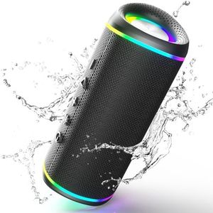 RIENOK Bluetooth luidspreker 30 W muziekbox RGB-licht draagbaar IPX5 waterdicht AUX TF voor camping, park, tuin, feest, thuis
