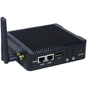 KINGDEL Mini Gaming PC Fanless Celeron N3160 Processor 4 Core 2 MB Cache, Desktop Computer, 8 GB DDR3 RAM 256 GB SSD, HD Graphics 400, Dual LAN HD/DP-poorten