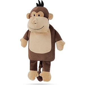 Warmwaterkruik met pluche hoes, 1 l, dier (aapbruin)