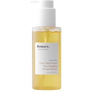 Knours. Olie-op-schuim gezichtsreiniger | Make-up Remover | Eenvoudige dubbele reiniging | Zacht & Effectief | Voor alle huidtypes | Niet-strippen, Niet uitdrogend | Natuurlijk, veilig, niet-toxisch |