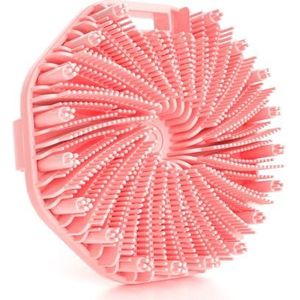 Siliconen lichaamsscrubber, exfoliërende douche-lichaamsborstel voor effectieve douche-peeling en zachte massage (roze)