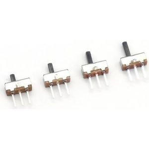 【50-10 stuks】 SS12D00 onderbreker, aan-uit mini-schuifschakelaar, 3-polig, 1P2T, 2-posities, tuimelschakelaar, greeplengte: 3/4/5/6 mm, lengte handvat 5 mm, 50 stuks