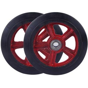 met rubberen rolstoelwielen, Pakket van 2 vervangende zwenkwielen met massieve band, verschillende maten for karren en meubelwagens(6in(20mm/0.79in))