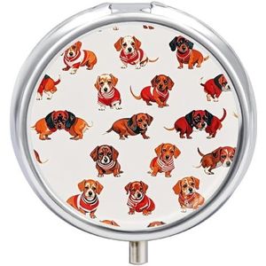 Ronde pillendoos 3 compartimenten draagbare medicijnpillendoos één maat pillendoos voor zakpillenorganisator en vitaminecontainers voor reizen