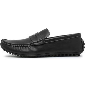 Herenloafers Schoenen PU-leer Penny Driving Loafers Antislip Antislip Flexibele buitenslip-on (Color : Black, Size : 40 EU)